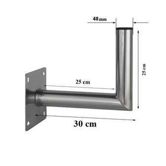 Blueqon WML25 48mm Antenne Muurbeugel 25 cm beugel staal
