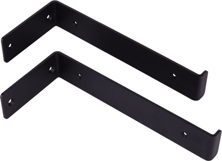 Gorillz Wagon 20 Industri&euml;le Plankdragers L-vorm - Plankendragers voor Wandplank - 20 cm Staal  - Zwart