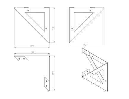 Gorillz Wearer Industri&euml;le Plankdragers Set van 2 Legplankdragers Zwart