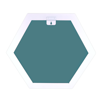 Gorillz Hive Wandspiegel met Plank - Hexagon Spiegel Hangend - 60 x 52 cm - Metaal Wit