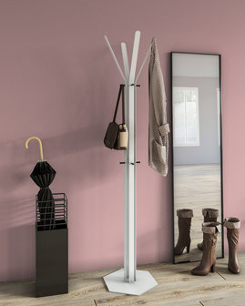 Gorillz&nbsp;Stack&nbsp;- Kapstok&nbsp;Staand&nbsp;- Staande kapstok	-&nbsp;Metaal - 12&nbsp;Kapstok haken -&nbsp;174,5 cm -&nbsp;Wit