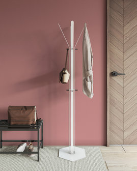 Gorillz&nbsp;Stack&nbsp;- Kapstok&nbsp;Staand&nbsp;- Staande kapstok	-&nbsp;Metaal - 12&nbsp;Kapstok haken -&nbsp;174,5 cm -&nbsp;Wit