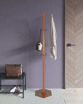 Gorillz&nbsp;Stack&nbsp;- Kapstok&nbsp;Staand&nbsp;- Staande kapstok	-&nbsp;Metaal - 12&nbsp;Kapstok haken -&nbsp;174,5 cm -&nbsp;Koperbruin