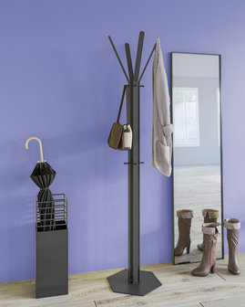 Gorillz&nbsp;Stack&nbsp;- Kapstok&nbsp;Staand&nbsp;- Staande kapstok	-&nbsp;Metaal - 12&nbsp;Kapstok haken -&nbsp;174,5 cm -&nbsp;Zwart