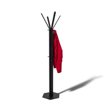 Gorillz&nbsp;Stack&nbsp;- Kapstok&nbsp;Staand&nbsp;- Staande kapstok	-&nbsp;Metaal - 12&nbsp;Kapstok haken -&nbsp;174,5 cm -&nbsp;Zwart