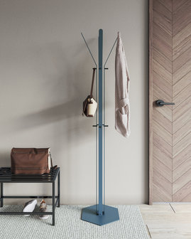 Gorillz&nbsp;Stack&nbsp;- Kapstok&nbsp;Staand&nbsp;- Staande kapstok	-&nbsp;Metaal - 12&nbsp;Kapstok haken -&nbsp;174,5 cm - Blauw