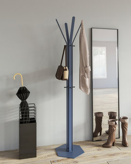Gorillz&nbsp;Stack&nbsp;- Kapstok&nbsp;Staand&nbsp;- Staande kapstok	-&nbsp;Metaal - 12&nbsp;Kapstok haken -&nbsp;174,5 cm - Blauw