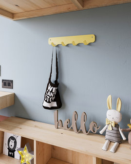 Wandkapstok Geel Rounded seven
