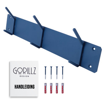 Gorillz Wandkapstok Blauw three