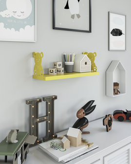 Gorillz Panda Kids - Kinderkamer - Babykamer - Boekenplank - Geel