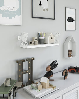 Gorillz Monkey - Kinderkamer - Accessoires - Boekenplank - Wit