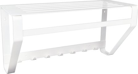 Gorillz Iron - Wandkapstok Met Hoedenplank - 7 Haken Muur Kapstok - Wit