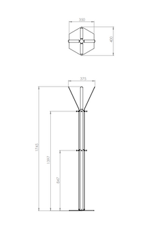 Gorillz&nbsp;Stack&nbsp;- Kapstok&nbsp;Staand&nbsp;- Staande kapstok	-&nbsp;Metaal - 12&nbsp;Kapstok haken -&nbsp;174,5 cm -&nbsp;Koperbruin