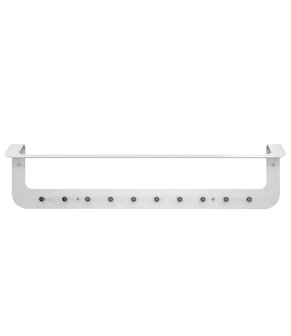 Gorillz Linea - Wandkapstok Met Kledinghanger - Hangende Wandkapstok - 10 Kapstok Haken - Wit