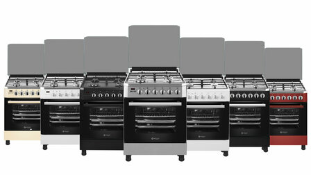 Wiggo WO-E609R(BX) Serie 9 - Gasfornuis - Zwart Rvs