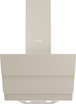 Wiggo WE-E533G(C) - Schuine Afzuigkap - 50cm - Creme Triple Glas