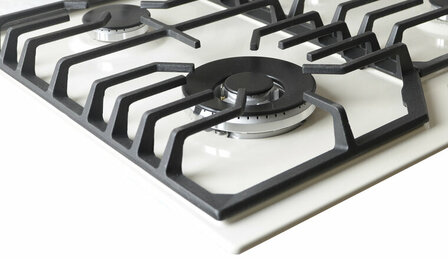 Wiggo WH-G634GL(C) - Inbouw gaskookplaat met Wok - 60cm - Creme Glas