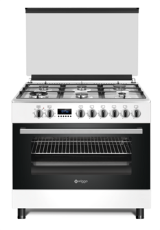Wiggo WO-E969R(WX) Serie 9 - Gasfornuis - Wit Rvs