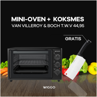 Wiggo WMO-E353(B) - Vrijstaande Oven - 35 liter - Zwart
