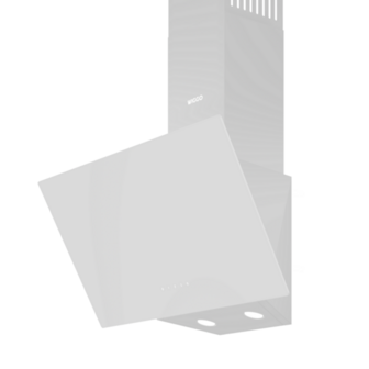 Wiggo WE-D631G(W)- Schuine Afzuigkap - 60cm - Wit Glas