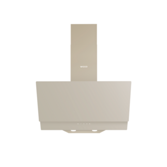 Wiggo WE-A642G(C)- Schuine Afzuigkap - 60cm - Creme Glas