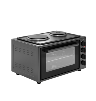 Wiggo WMO-E4562H(B)- Vrijstaande oven met kookplaat - 45 liter - Zwart
