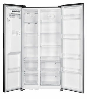 Wiggo WR-SBS18IME(DX) - Amerikaanse Koelkast - No Frost - 2 deuren - Water Dispenser -  Display - Super Freeze - 513 Liter - Zwart