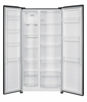 Wiggo WR-SBS18E(DX) - Amerikaanse Koelkast - No Frost - 2 deuren - Display - Super Freeze - 442 Liter - Zwart