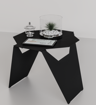 Gorillz Hive Bijzettafel - Moderne Salontafel - koffietafel - Metaal - Design- Zwart