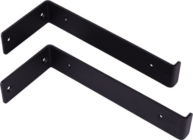 Gorillz Wagon 20 Industriële Plankdragers L-vorm - Plankendragers voor Wandplank - 20 cm Staal  - Zwart