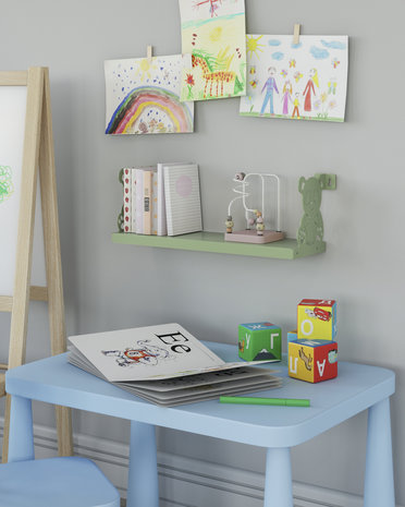 Gorillz Panda Kids - Kinderkamer - Babykamer - Boekenplank - Groen