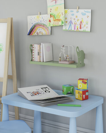 Gorillz Monkey - Kinderkamer - Accessoires - Boekenplank - Groen