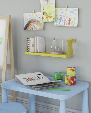 Gorillz Panda Kids - Kinderkamer - Babykamer - Boekenplank - Geel