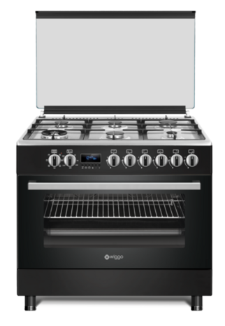 Wiggo WO-E969R(BX) Serie 9 - Gasfornuis - Zwart Rvs
