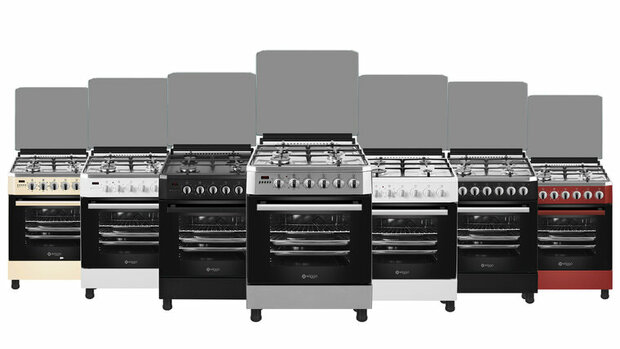 Wiggo WO-E609R(BX) Serie 9 - Gasfornuis - Zwart Rvs
