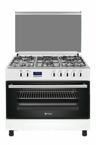 Wiggo WO-E909R(WX) Serie 9 - Gasfornuis - Wit Rvs