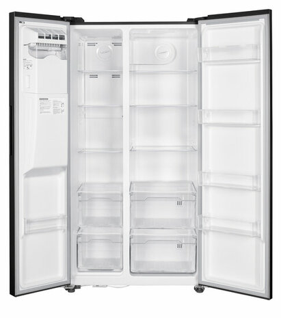 Wiggo WR-SBS18IME(DX) - Amerikaanse Koelkast - No Frost - 2 deuren - Water Dispenser -  Display - Super Freeze - 513 Liter - Zwart