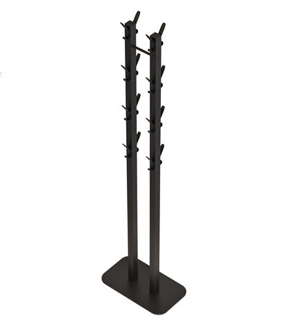 Gorillz Atomy XL - kapstok staand - Staande Kapstok - 32 haken - Metaal - 180 cm - Zwart