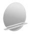 Gorillz Alien 60 - Wandspiegel met Plank - Ronde Hang Spiegel - 60 cm - Staal Wit