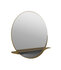 Gorillz Alien 80 - Ronde Hang Spiegel - Wandspiegel met Plank - 80 cm - Staal Goud - Gold