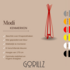 Gorillz Modi - kapstok staand- staande kapstok - 8 haken - Metaal - 170 cm - Rood
