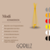 Gorillz Modi - kapstok staand- staande kapstok - 8 haken - Metaal - 170 cm - Geel