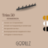 Gorillz Trim 50 Kapstok -12 haken (lengte) 55 cm - Metaal - Zwart