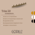 Gorillz Trim 50 Kapstok -12 haken (lengte) 55 cm - Metaal - Mat Goud
